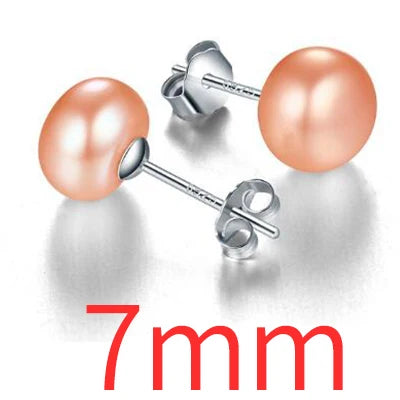 Silberne Perlenohrringe | Ohrstecker mit echten Süßwasserperlen