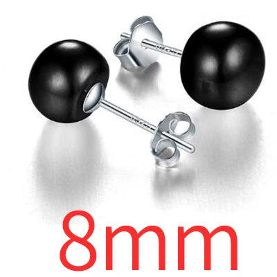 Silberne Perlenohrringe | Ohrstecker mit echten Süßwasserperlen