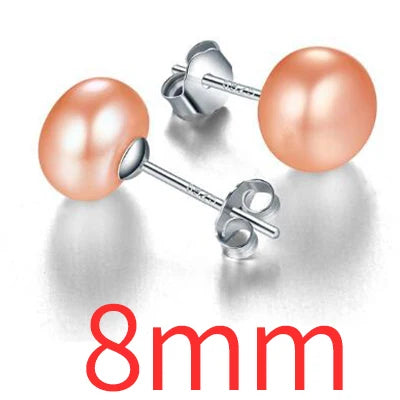 Silberne Perlenohrringe | Ohrstecker mit echten Süßwasserperlen