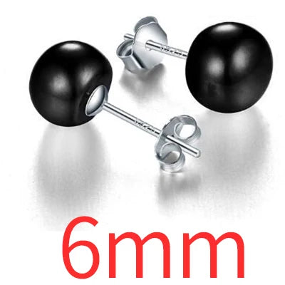 Silberne Perlenohrringe | Ohrstecker mit echten Süßwasserperlen