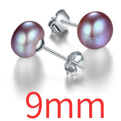 Silberne Perlenohrringe | Ohrstecker mit echten Süßwasserperlen