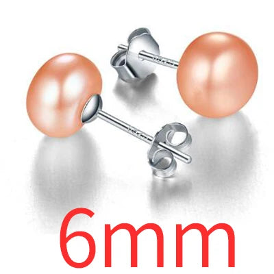 Silberne Perlenohrringe | Ohrstecker mit echten Süßwasserperlen