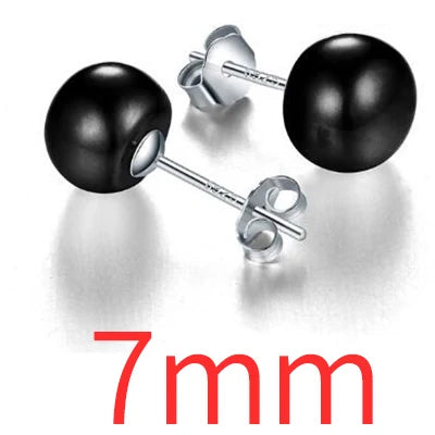 Silberne Perlenohrringe | Ohrstecker mit echten Süßwasserperlen