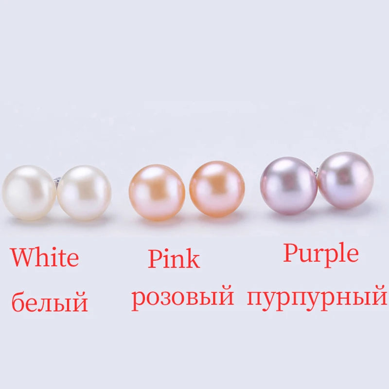 Silberne Perlenohrringe | Ohrstecker mit echten Süßwasserperlen