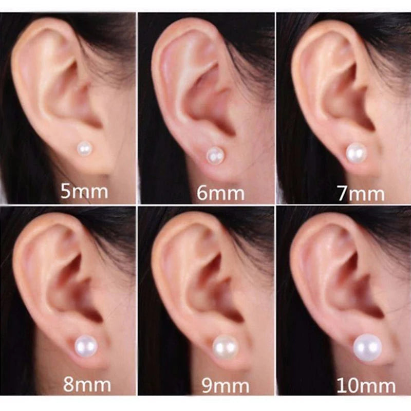 Silberne Perlenohrringe | Ohrstecker mit echten Süßwasserperlen