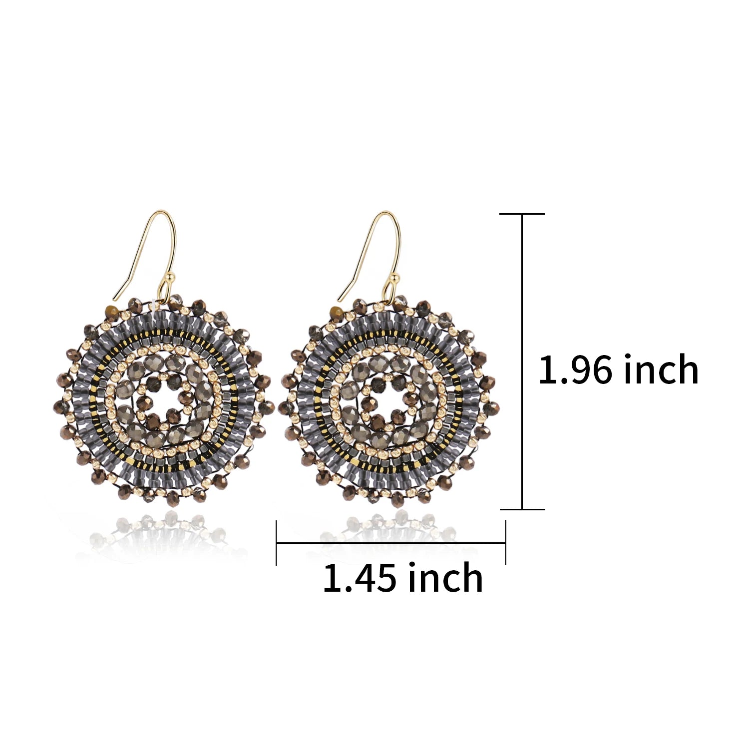 Bunte Kristallperlen-Ohrringe im Bohemia-Stil von Badu - Handgefertigter Schmuck aus Häkelarbeit mit Saatperlen - Geschenk für Frauen