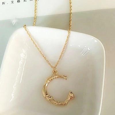 Bambus Inspirierte Naturliebhaber Alphabet Halskette