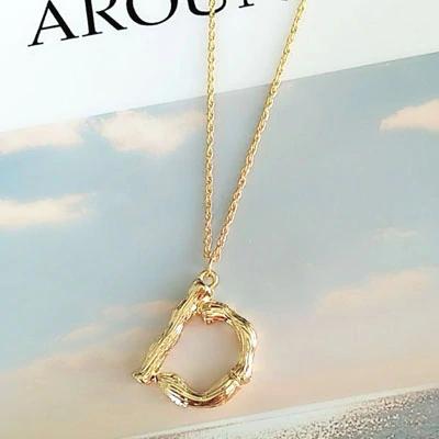 Bambus Inspirierte Naturliebhaber Alphabet Halskette