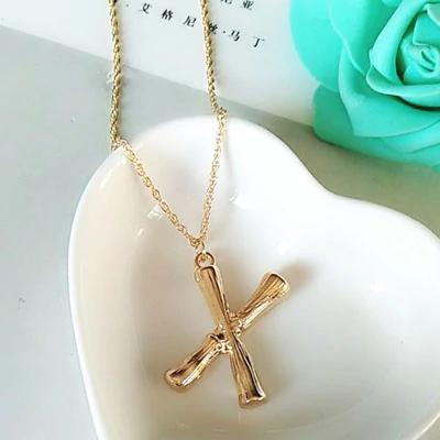 Bambus Inspirierte Naturliebhaber Alphabet Halskette