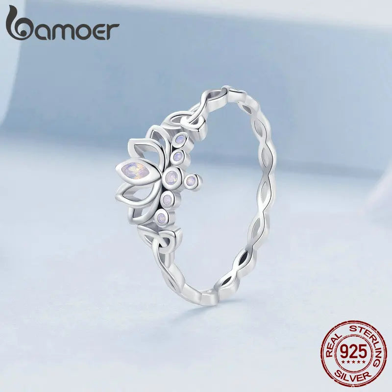 Eleganter Lotus-Ring aus 925er Sterlingsilber von Bamoer