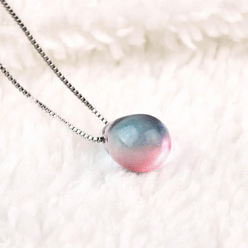 Strandsee Meereskette Mit Meerjungfrau Tränenglasanhänger