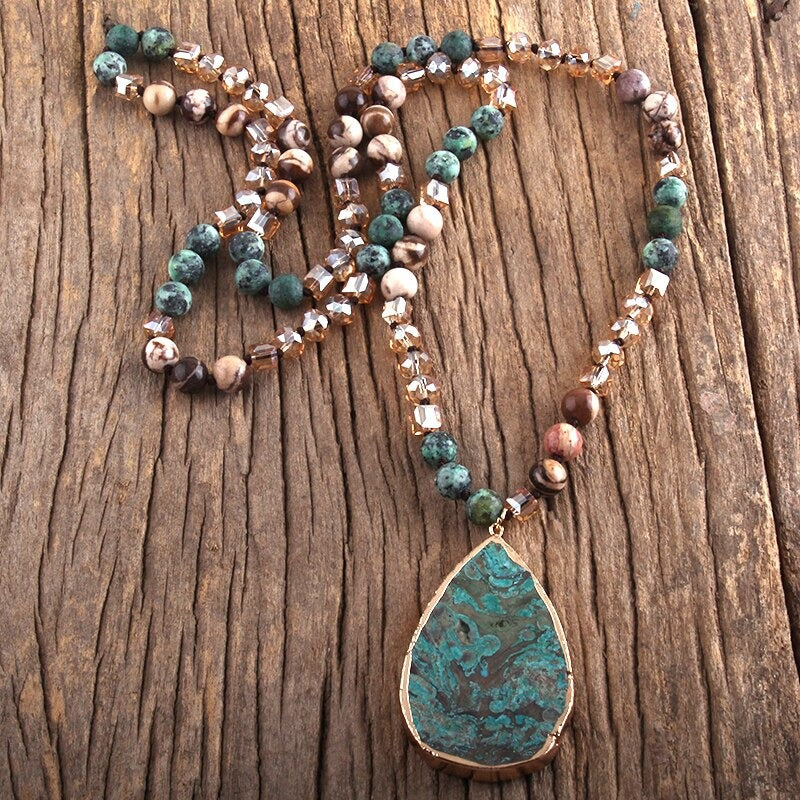 Perlen Kristall Wassertropfen Bohemian Halskette