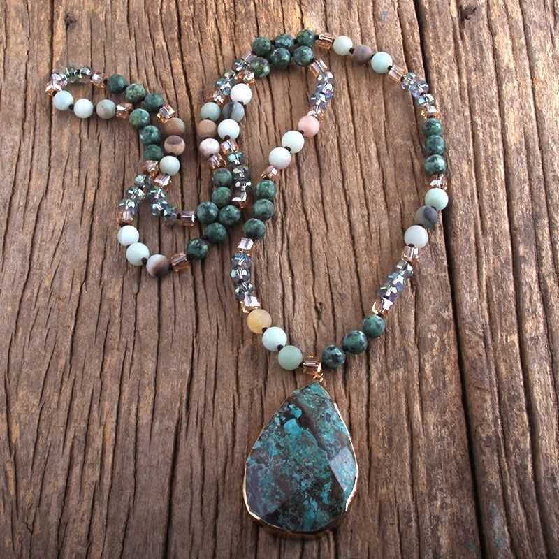 Perlen Kristall Wassertropfen Bohemian Halskette