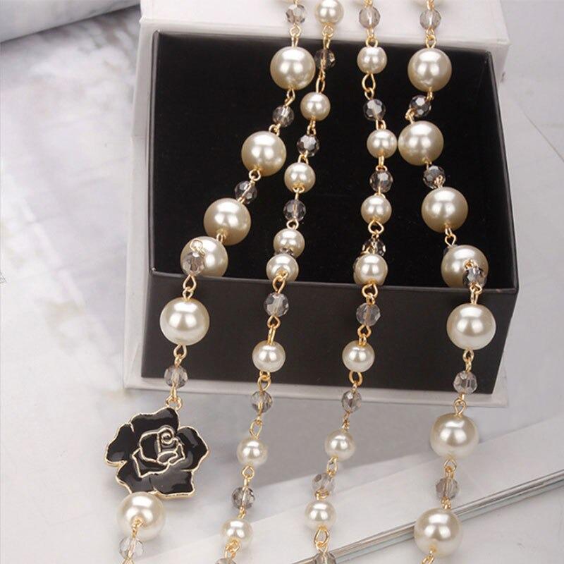 Perlenkette Camellia Blume Und Perlenkette