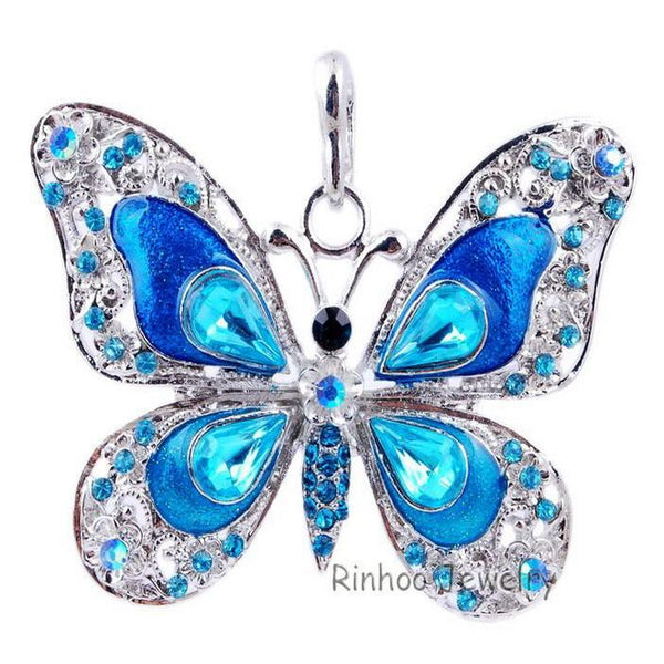 Schöne Strass Nieten Schmetterlingskette