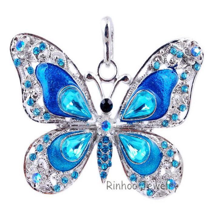 Schöne Strass Nieten Schmetterlingskette