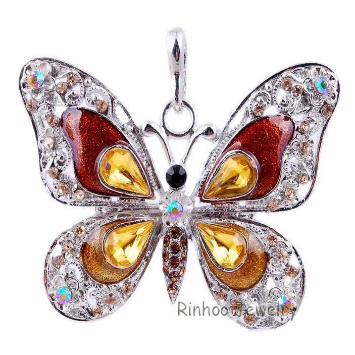 Schöne Strass Nieten Schmetterlingskette