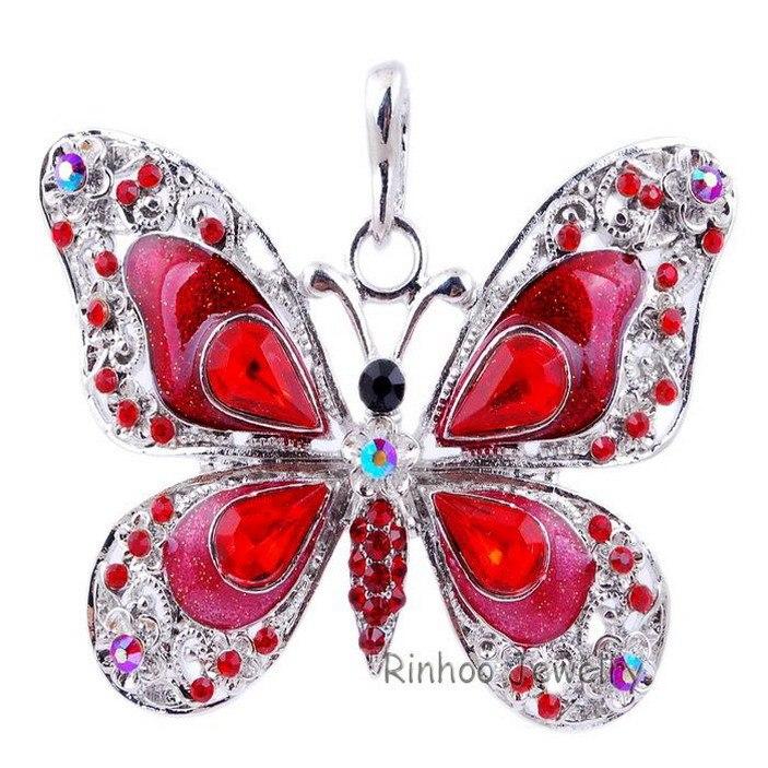 Schöne Strass Nieten Schmetterlingskette
