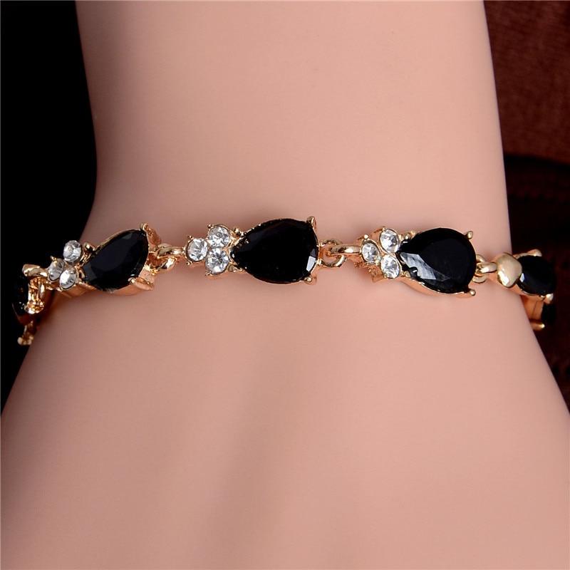 Schönes Wasser Drop Link Strass Armband