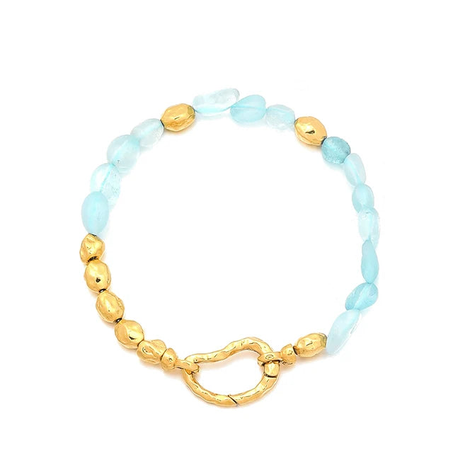 Blaues Saphir-Armband mit 18-Karat-Vergoldung