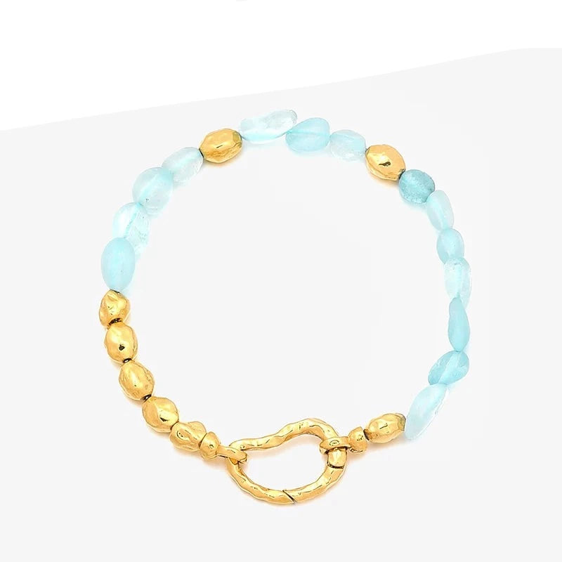 Blauer Saphir 18K vergoldetes Vintage-Armband