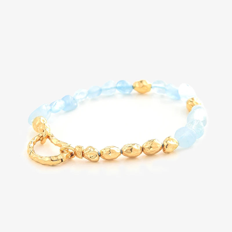 Blaues Saphir-Armband mit 18-Karat-Vergoldung