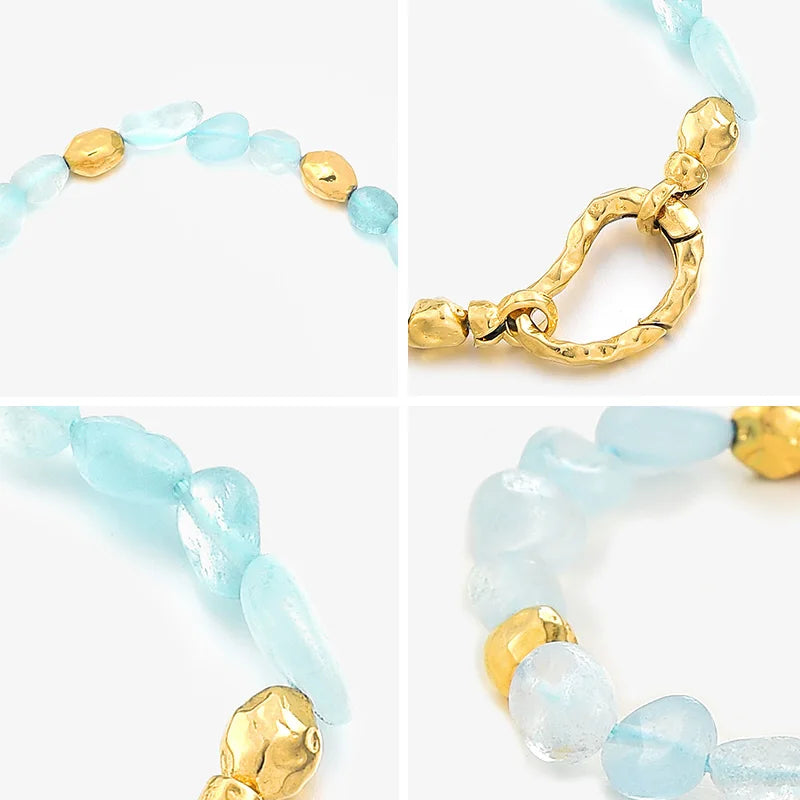 Blaues Saphir-Armband mit 18-Karat-Vergoldung