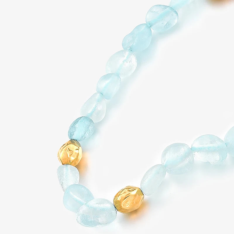 Blaues Saphir-Armband mit 18-Karat-Vergoldung