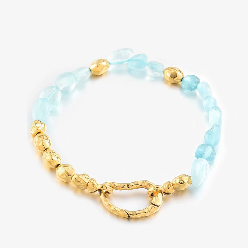 Blauer Saphir 18K vergoldetes Vintage-Armband