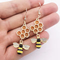 Emaille Hexenanhänger Schmuck | Metall Hexenanhänger Schmuck | Bienenwaben Ohrringe - Hängende Ohrringe