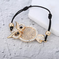 Koppische Zirkonia Eulen Charm Seilarmband