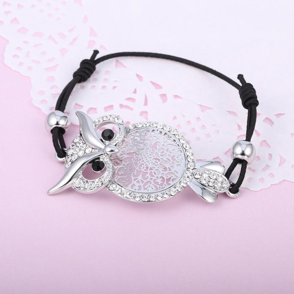 Koppische Zirkonia Eulen Charm Seilarmband