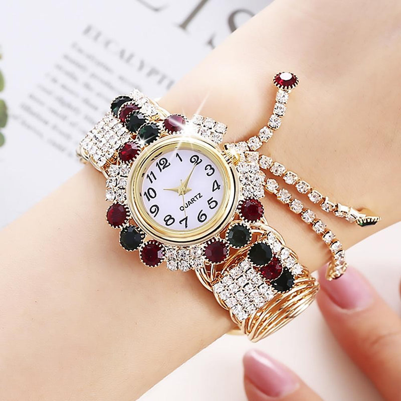 Pajeweled Strass Armband Uhr