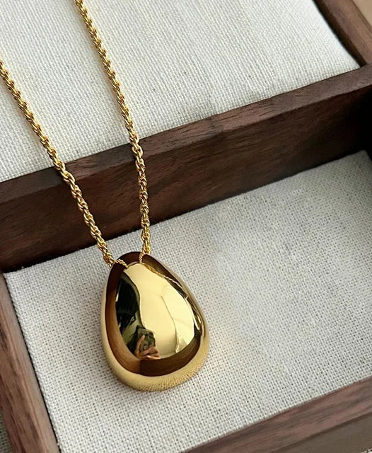 Bilandi Modischer Schmuck - Einfaches, zartes Design mit glattem Metall-Tropfenanhänger für Frauen - Partygeschenk - Dropshipping