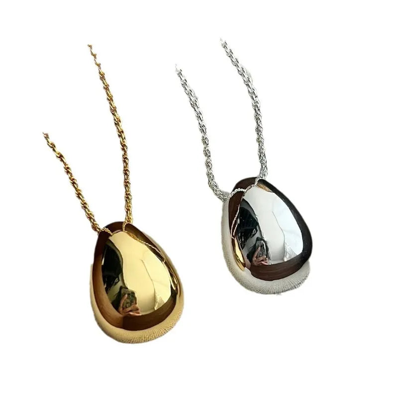 Bilandi Modischer Schmuck - Einfaches, zartes Design mit glattem Metall-Tropfenanhänger für Frauen - Partygeschenk - Dropshipping