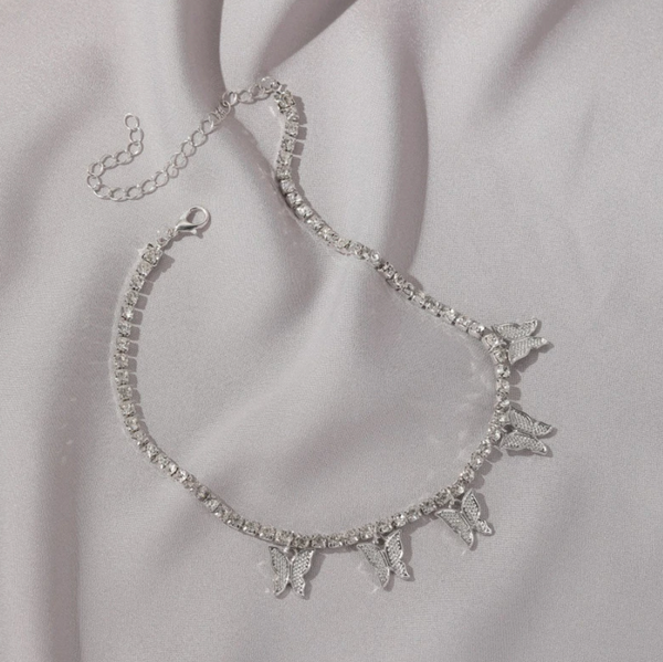 Schmetterlinge Glitzer Halskette