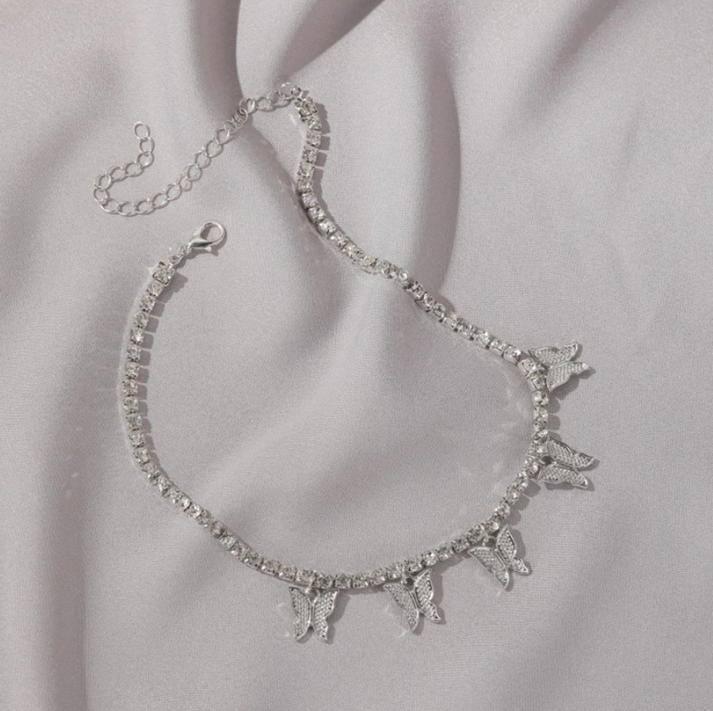 Schmetterlinge Glitzer Halskette