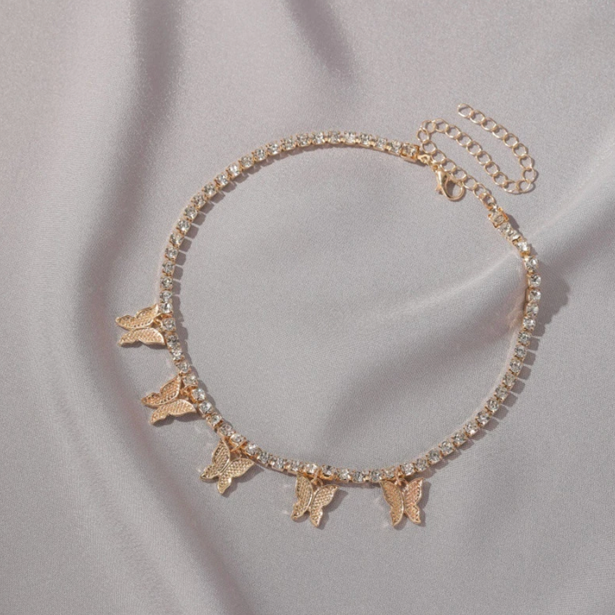 Schmetterlinge Glitzer Halskette