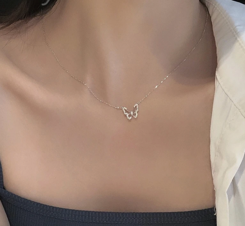 Schmetterling Kette mit Glitzer