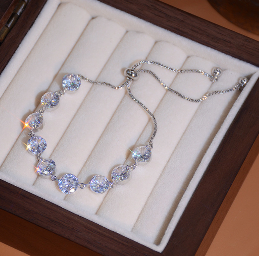 Glitzerarmband Kristallarmand Silber