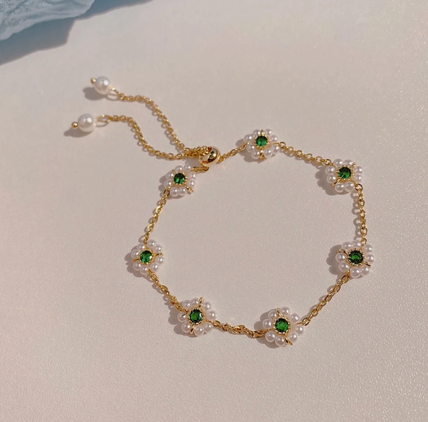 Blumenperlen Armband