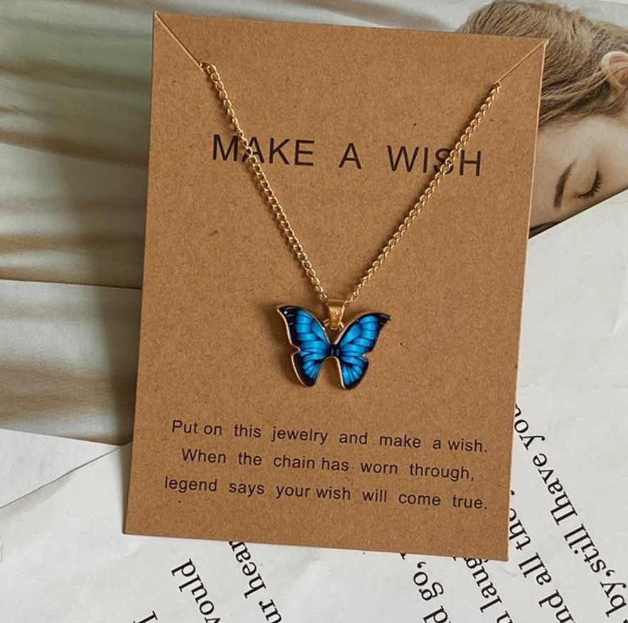 Farbige Schmetterlingskette I Kette mit Schmetterlingsanhänger