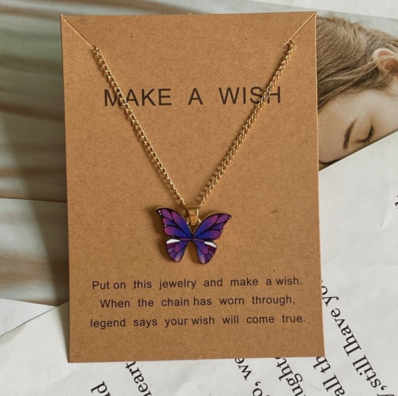 Farbige Schmetterlingskette I Kette mit Schmetterlingsanhänger