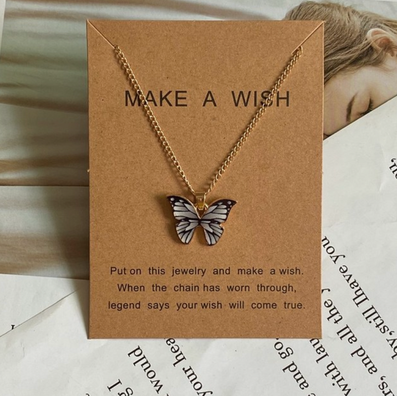 Farbige Schmetterlingskette I Kette mit Schmetterlingsanhänger