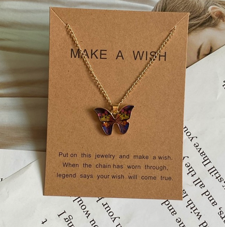 Farbige Schmetterlingskette I Kette mit Schmetterlingsanhänger