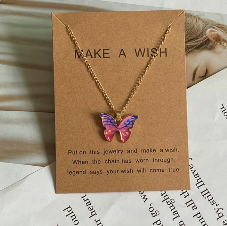 Farbige Schmetterlingskette I Kette mit Schmetterlingsanhänger