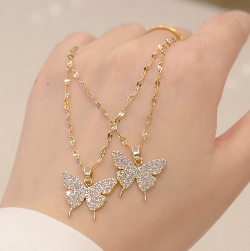 Glitzerschmetterling Kette