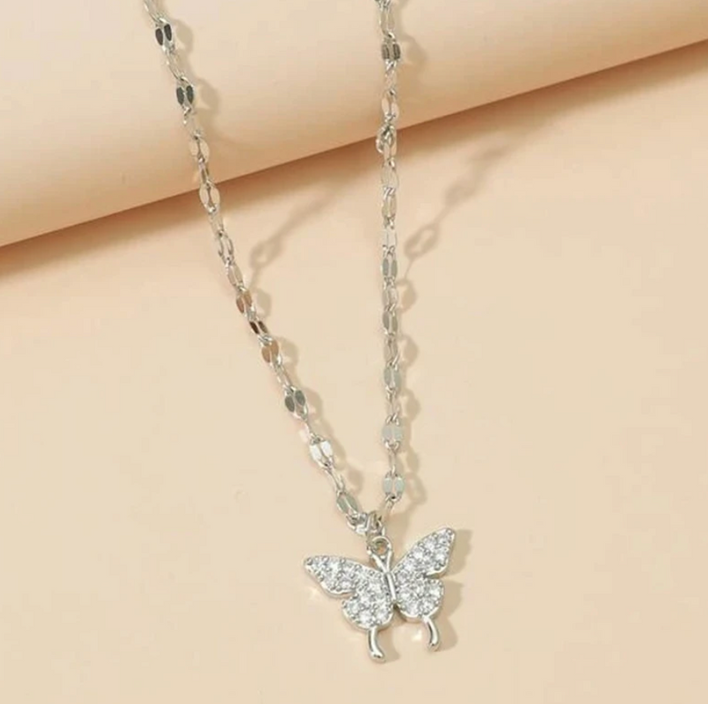 Glitzerschmetterling Kette