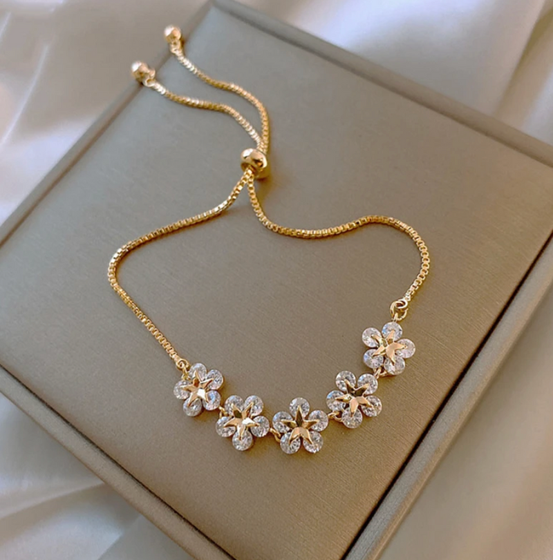 Glitzer Blumen Armband