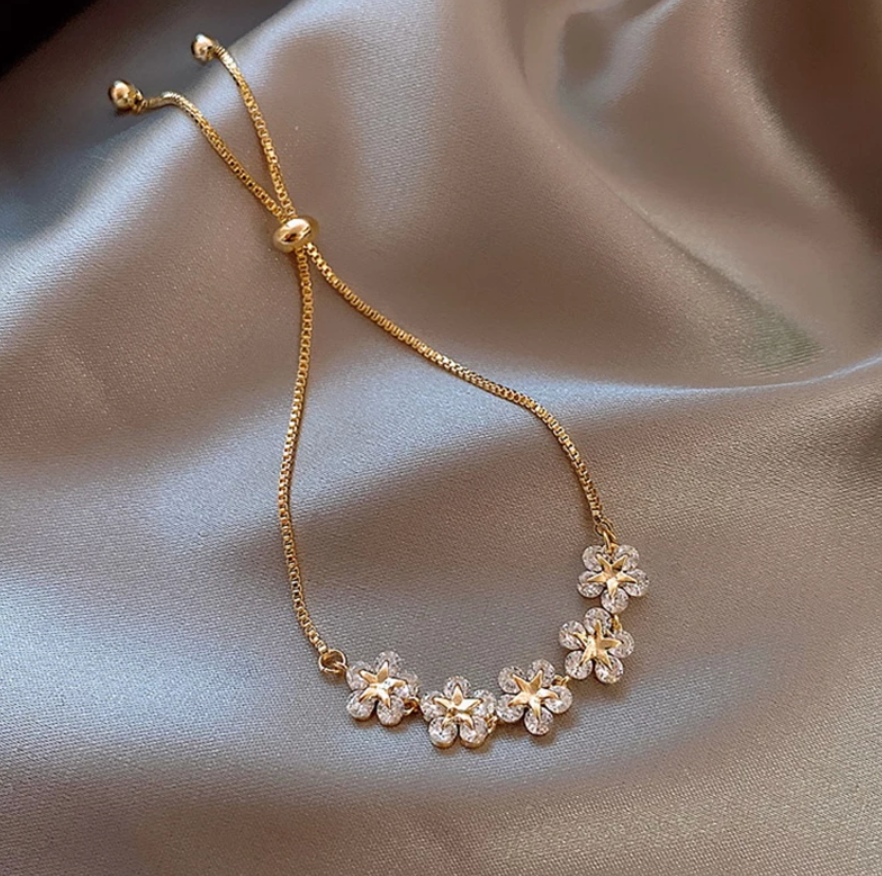 Glitzer Blumen Armband